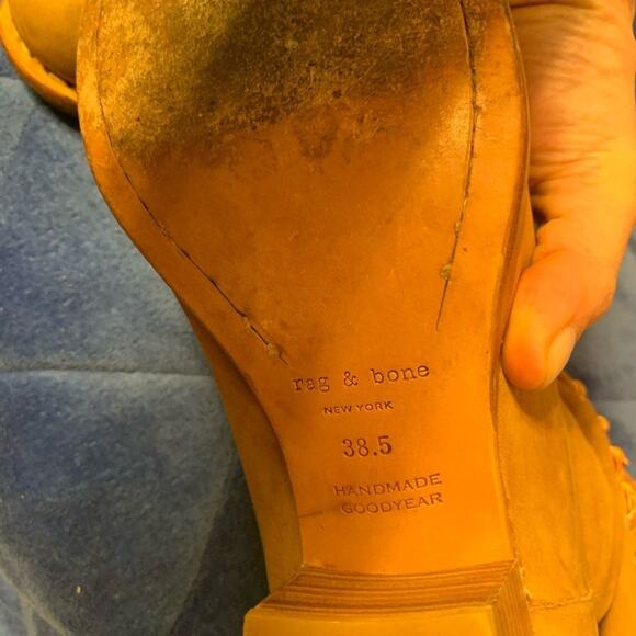 RAG & BONE SUEDE WHIPSTITCHED ANKLE BOOTS BOOTIES 8.5 - Picture 9 of 9